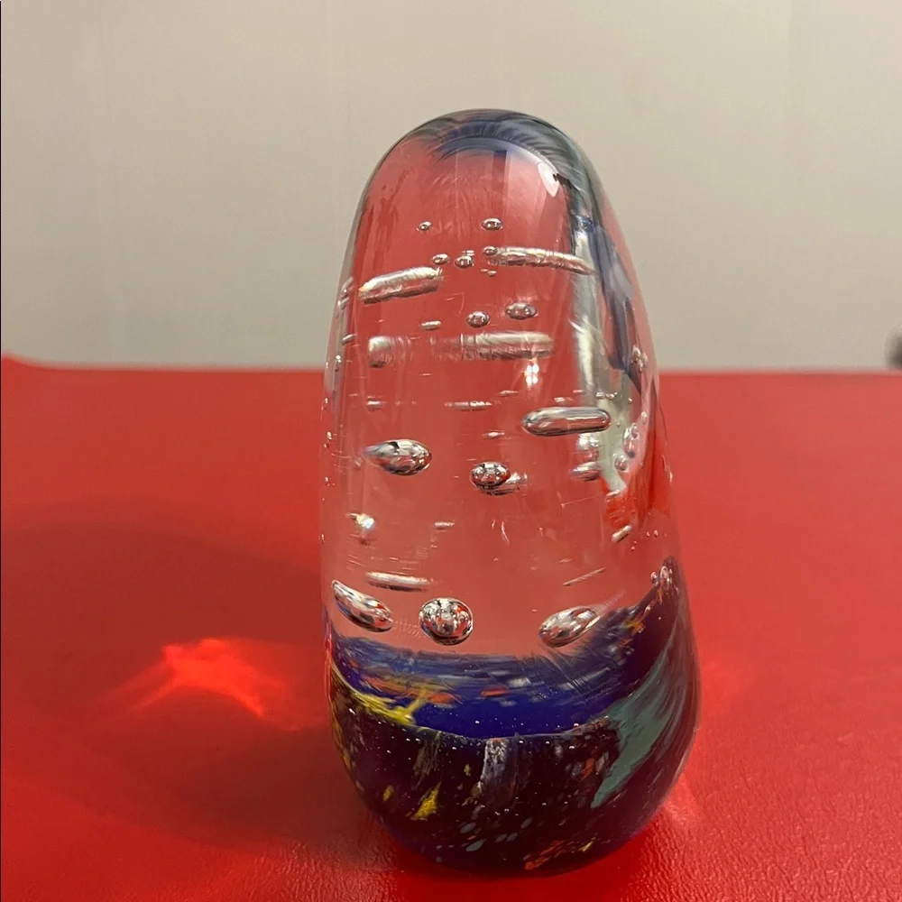 Vintage Art Glass Tropical Fish Aquarium Paperweight Sea Life Coral Reef 4.5”H